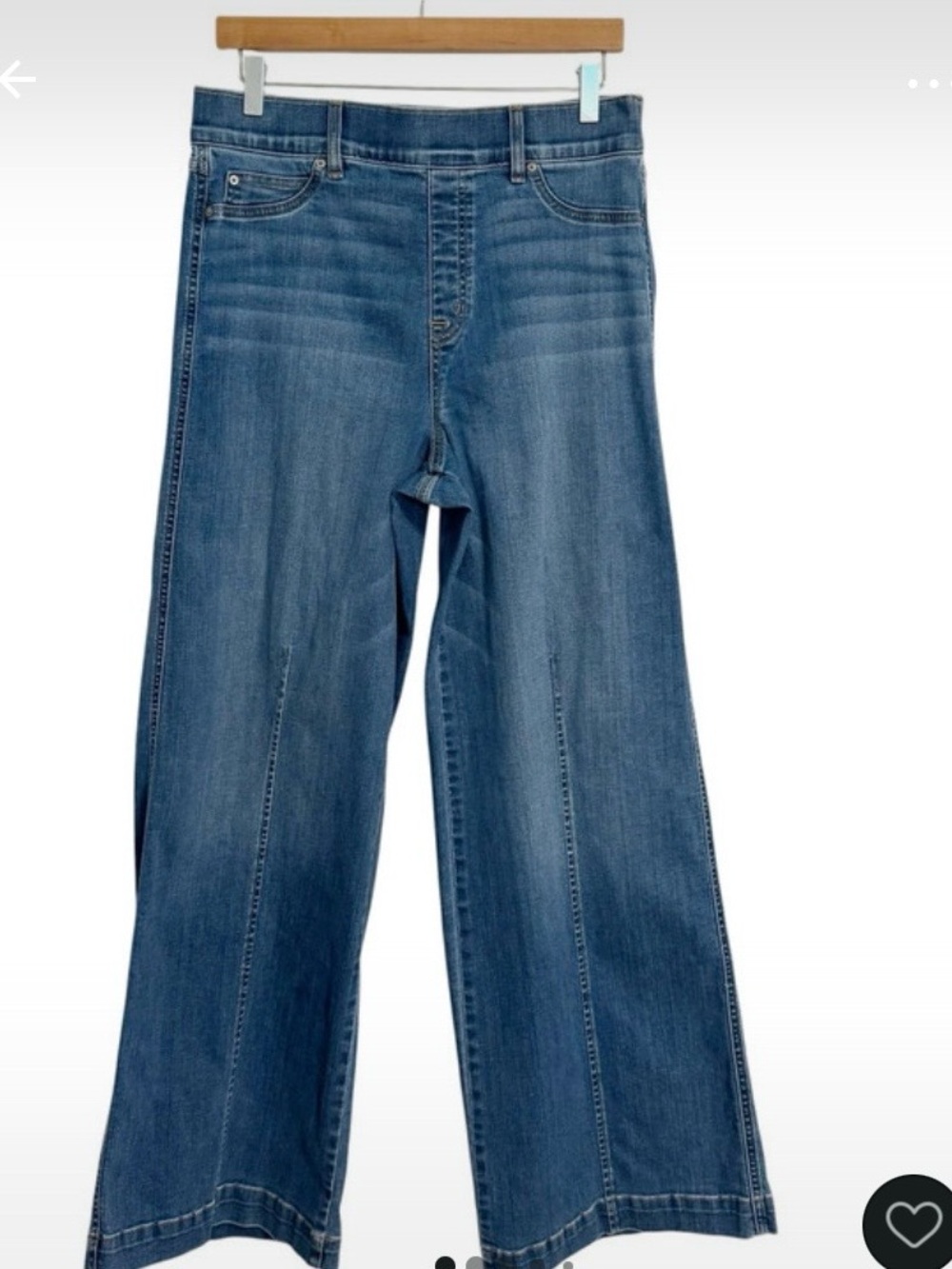SPANX Wide Leg Denim Jeans in Medium Blue Wash
